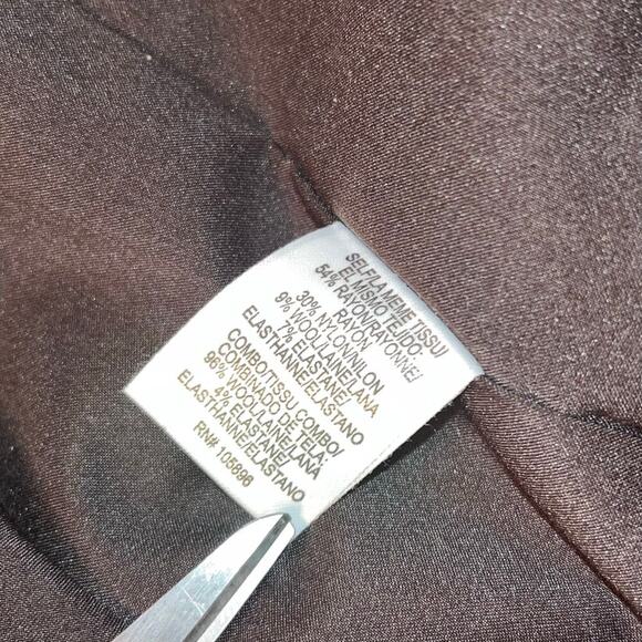 Worth New York Dark Brown Heather Sheath Dress Size 10 Wool Blend Zip Shoulder - Picture 7 of 8